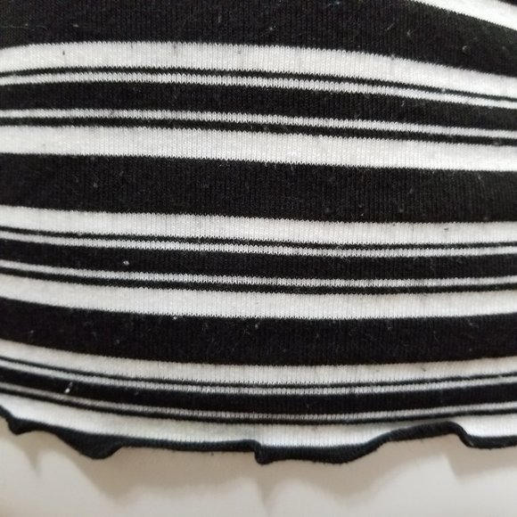 FANG top Small striped scalloped hems v-neck knit Y2K VINTAGE - Picture 7 of 13